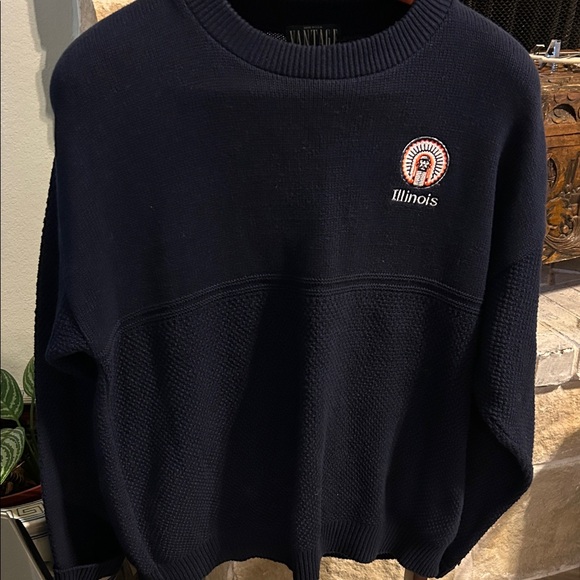 Vantage Other - Vintage Chief Illiniwek University of Illinois Navy Crew Neck Sweater